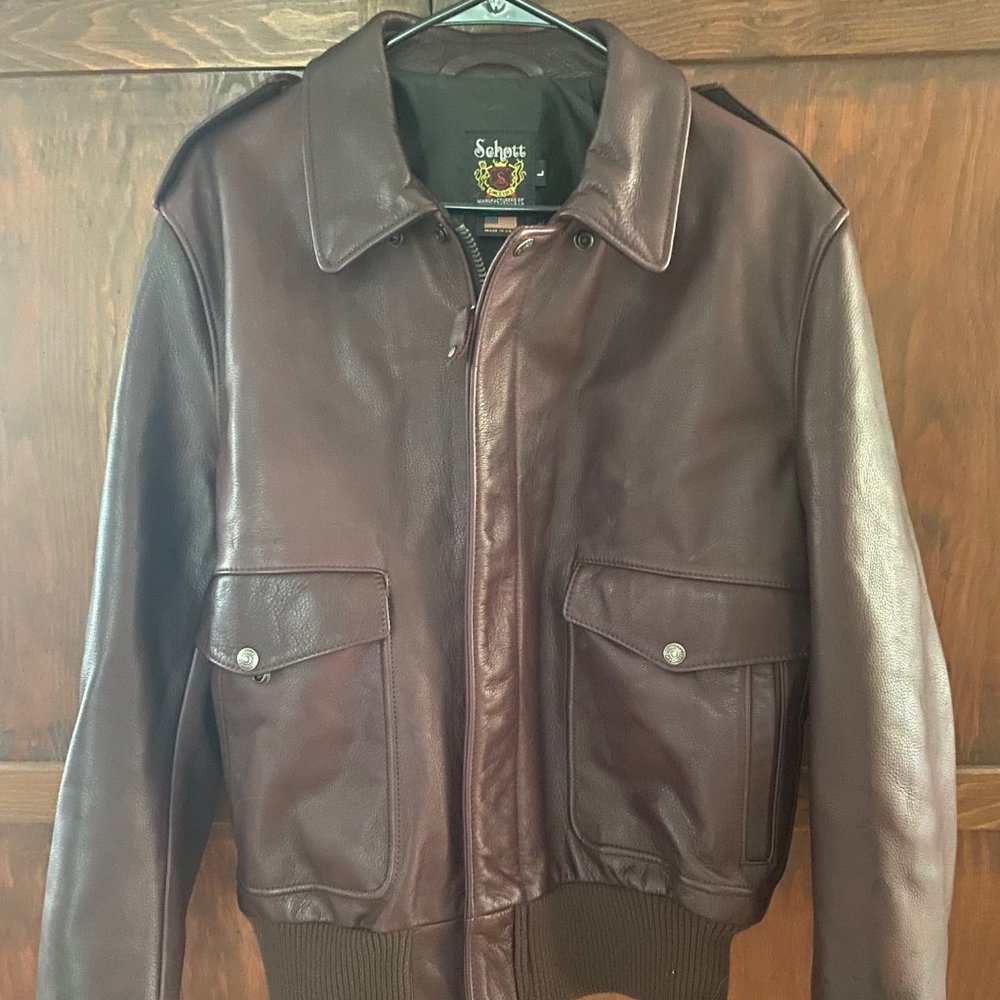 Waxed Natural Pebbled Cowhide A-2 Leather Flight Jacket